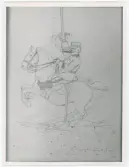 Tecknat porträtt på Bror Kugelberg född år 1868 och död år 1947. Kapten, godsägare och fornvårdare.