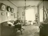 Bilder av släkten Brodin från hemmet på Norrlandet. Rum inifrån lantstället 
