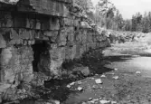 Detalj av kalkstensbrottet i Yxhult i Kumla, 1964