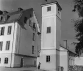 Brandstationen och Östra skolan i Almby, 1950-tal