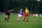 Fotbollslaget Jitex BK spelar match mot Tyresö FF på Kvarnbyvallen i Mölndal, år 1995. Jitex vann matchen med 4-2.