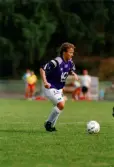 Fotbollslaget Jitex BK spelar match mot Tyresö FF på Kvarnbyvallen i Mölndal, år 1995. Jitex vann matchen med 4-2.