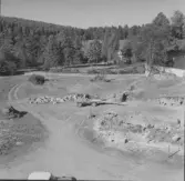 Gudsberga kloster, Husby socken. Översiktsbild av grävningsplatsen vid klosterkyrkan.