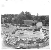 Gudsberga kloster, Husby socken. Översiktsbild av klosterkyrkan. Foto mot väster.