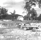 Gudsberga kloster, Husby socken. Schaktningsarbete vid den norra muren.