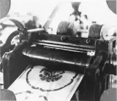 Kopparvals med mönster till servisen Tibet på Gefle Porslinsfabrik, 1933-1943.