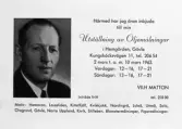 Inbjudningskort till utställning av Vilhelm Matton. Text på kortet 
