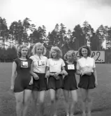 Folkskolans tävlingar, 1944.
Några av de tävlande.