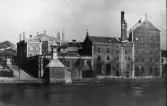 Bryggeriet Falken, sett från ån, revs i november 1974