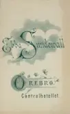 Baksida till visitkort från Ebba Sundevall, efter 1895