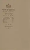 Baksida till visitkort från Bernhard Hakelier, efter 1911