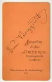 Baksida till visitkort från Eric Bergquist, efter 1881