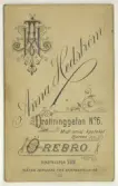 Baksida till visitkort från Anna Hedström, efter 1890