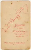 Baksida till visitkort från Eric Bergquist, efter 1881