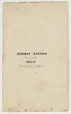 Baksida till visitkort från Herman Bardach, 1864-1865
