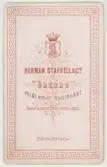 Baksida till visitkort från Herman Stafhell & Co, 1867-1874