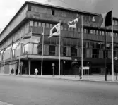 Flaggorna svajar vid Medborgarhuset, 1965
