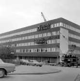 Stadsbyggnadshus 1 för ny fasadskylt, 1970-tal