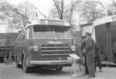 Scania Vabis. Utställning av bussar på Fisktorget (Hamntorget). Den 16 maj 1950