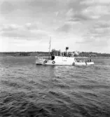 Reklammän från Stockholm på rundtur i Gävle hamn, den 31 maj 1950