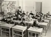 Skolklass på Hagaby skola, 1950-tal