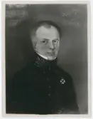 Porträtt på Häradshövding Kristian Fredrik Löwenadler Född den 21 oktober år 1791 och död den 26 april år 1844.