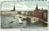 Brevkort adresserat till Ernst Puknus 1905. 
Motiv från Hamburg: Jungfernstieg mit alsterbassin. 
Text runtom kortets framsida: 