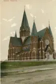 Brevkort adresserat till sjuksköterskan Amanda Palm 1903.
Motiv av Kyrkan, Westervik.
Text på baksidan: 