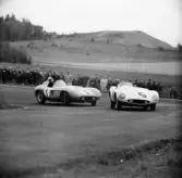 Forcerad kurvtagning, Gelleråsen, Karlskoga. 1956-08-25