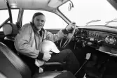 Interiör från rally-SAAB:en, 1971-03-04