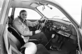 Interiör från rally-SAAB:en, 1971-03-04