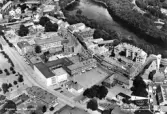 Foto/vykort – flygfoto över centrala Falkenberg