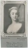 Porträtt på Ulrica Eleonora Ribbing, gift med Friherre Baron Carl Gustaf Liewen. Född år 1723 och död år 1787.
