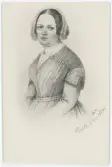 Porträtt på Laura Roth. Gift år 1842 med kapten F. S. de Bronikowsky född år 1795 och död år 1849