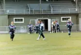 Fotbollslaget Jitex BK på Krokslättsvallen i Mölndal, juli 1991.