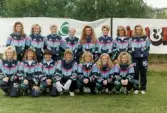 Lagbild av fotbollslaget Jitex BK på Krokslättsvallen i Mölndal, juli 1991.