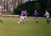 Fotbollslaget Jitex BK spelar match mot Wä IF på Kvarnbyvallen i Mölndal, år 1994. Slutresultatet är okänt.