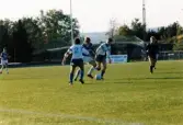 Fotbollslaget Jitex BK spelar match på Kvarnbyvallen i Mölndal, år 1987. Motståndarlag och matchresultat är okända.