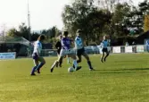 Fotbollslaget Jitex BK spelar match på Kvarnbyvallen i Mölndal, år 1987. Motståndarlag och matchresultat är okända.