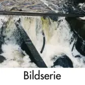 Serie om fem fotografier som visar Mölndalsfallen med intilliggande industribyggnader i Mölndals Kvarnby, december 1998 - januari 1999.
