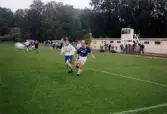 Fotbollslaget Jitex BK spelar match på Kvarnbyvallen i Mölndal, år 1998. Motståndarlag och matchresultat är okända.