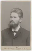 Porträtt på Walter Fogelström född år 1864. Examen från tekniska högskolan år 1886.
