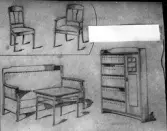 Skiss över möbler