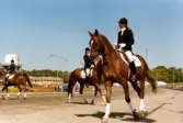 Dressyrtävling på Åbytravet i Mölndal. Fotografi taget på 1980-talet?
