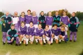 Lagbild av fotbollslaget Fässbergs IF i Mölndal, år 1993. Slutspel mot Utbynäs SK 2-3.