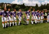 Fotbollslaget Jitex BK med Victoria Svensson på Kvarnbyvallen i Mölndal, år 1997.