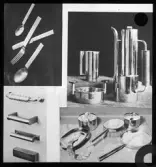 Föremål
Bestick, handtag, kannor, toalettartiklar