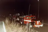 Brandkåren på utryckning vid Höjdgatan i Mölndal i april 1983.