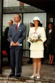 Det svenska kungaparet på besök vid stadshuset i Mölndal den 28 augusti 1997.