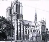 Foto av Notre-Dame i Paris, en romersk-katolsk katedral, 1921.